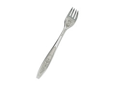 Серебряная столовая вилка с тонким резным узором на черпачке и ручке «Астра»